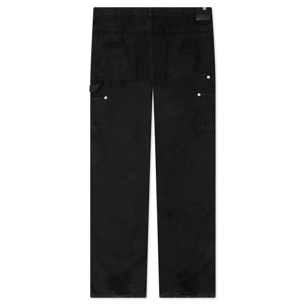 Destroyed Carpenter Pant Washed Black