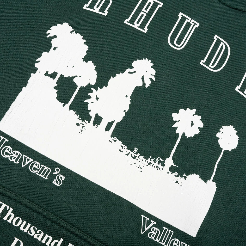 Thousand Palms Hoodie Vintage Forest Green White
