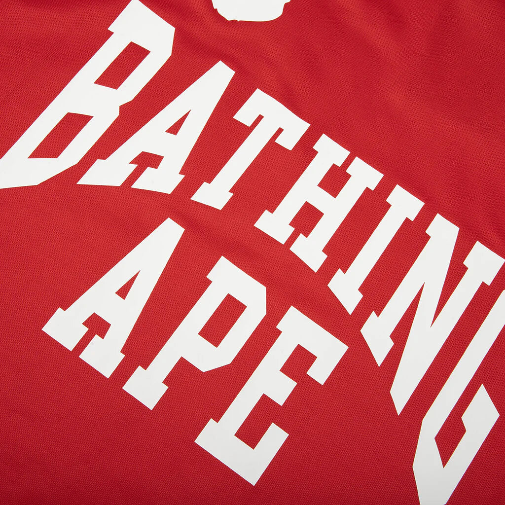 Line Camo Jacquard Logo Relaxed Fit Ice Hockey Jersey Red
