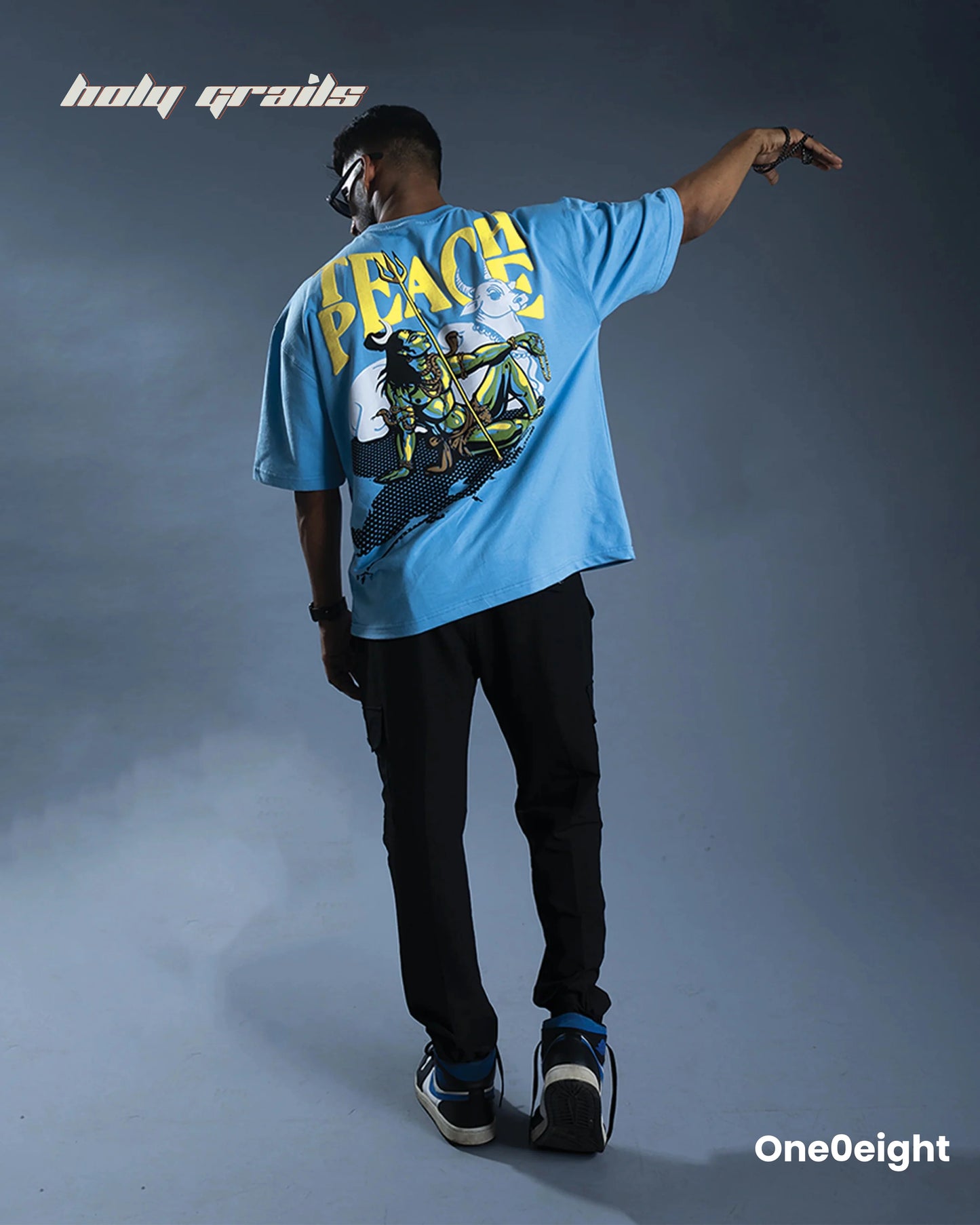 Shantamurti Shiva Blue Oversize Tee HG x One0eight