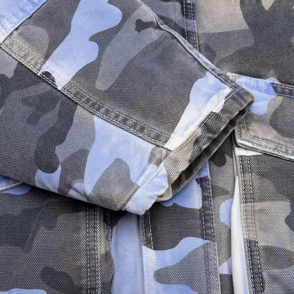Spray Dye Canvas Shop Jacket Blue Camo