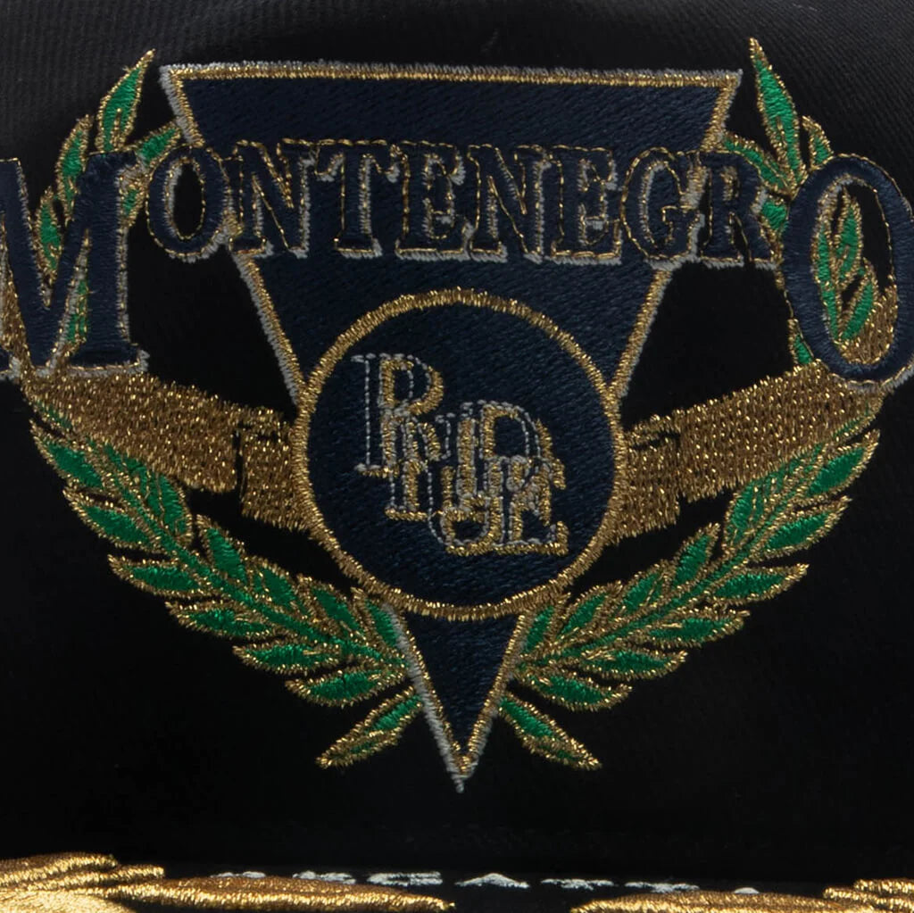 Montenegro Regatta Trucker Hat Black Navy Gold