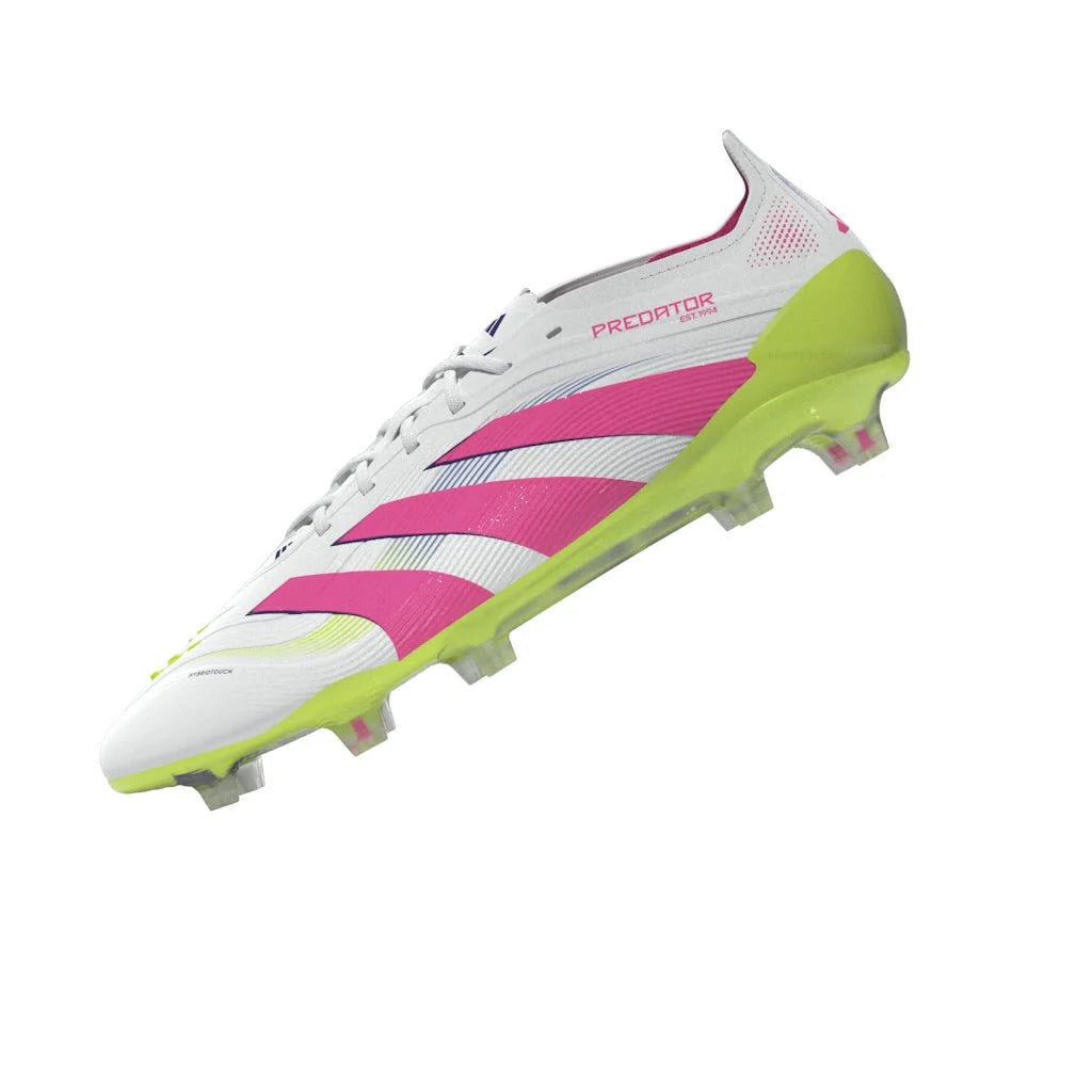 adidas Predator Elite FG Mens Firm Ground Soccer Cleats White Lucid Pink Lucid Lemon