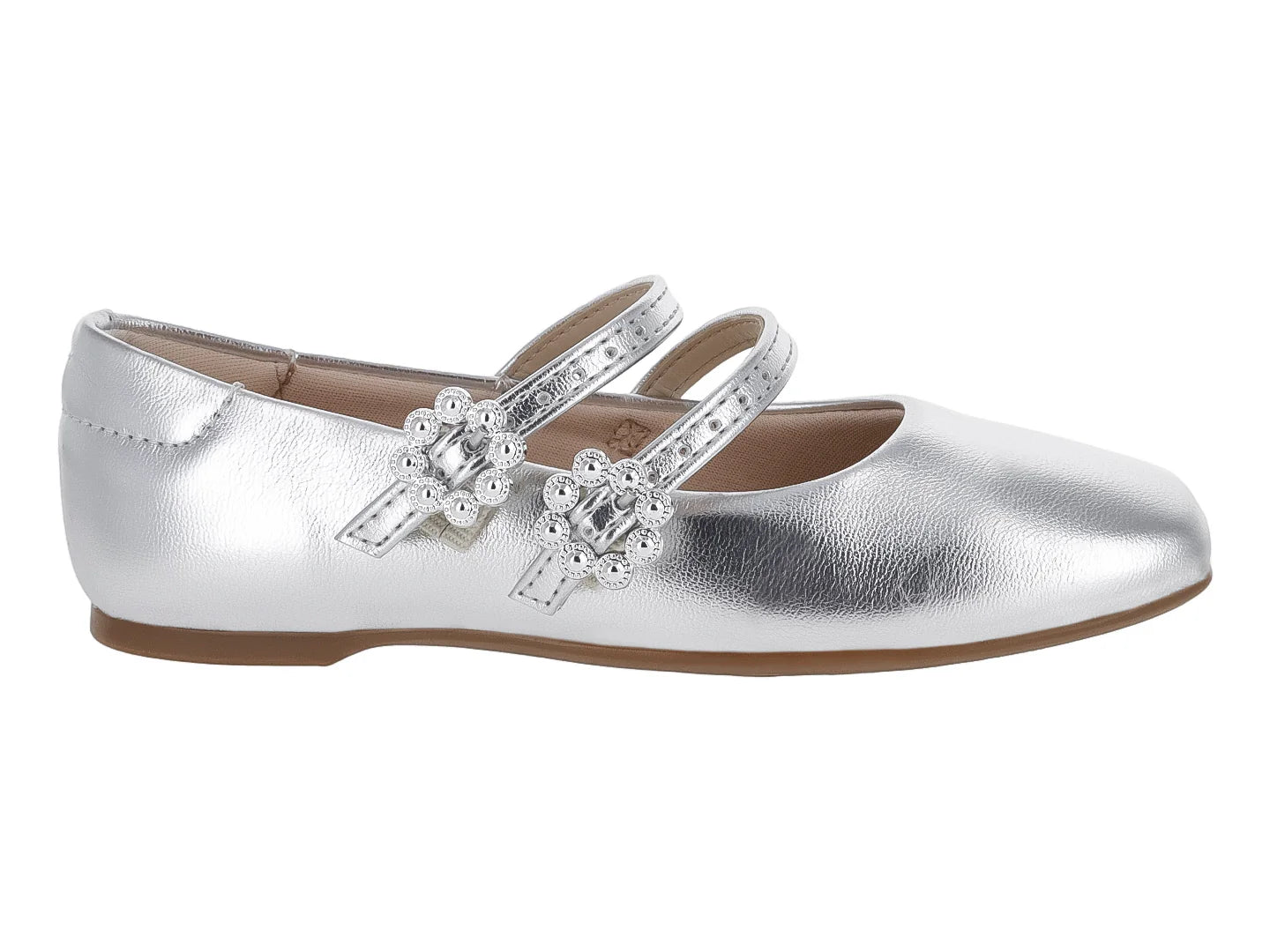 Zapatos Flats Molekinha Plata para Niña