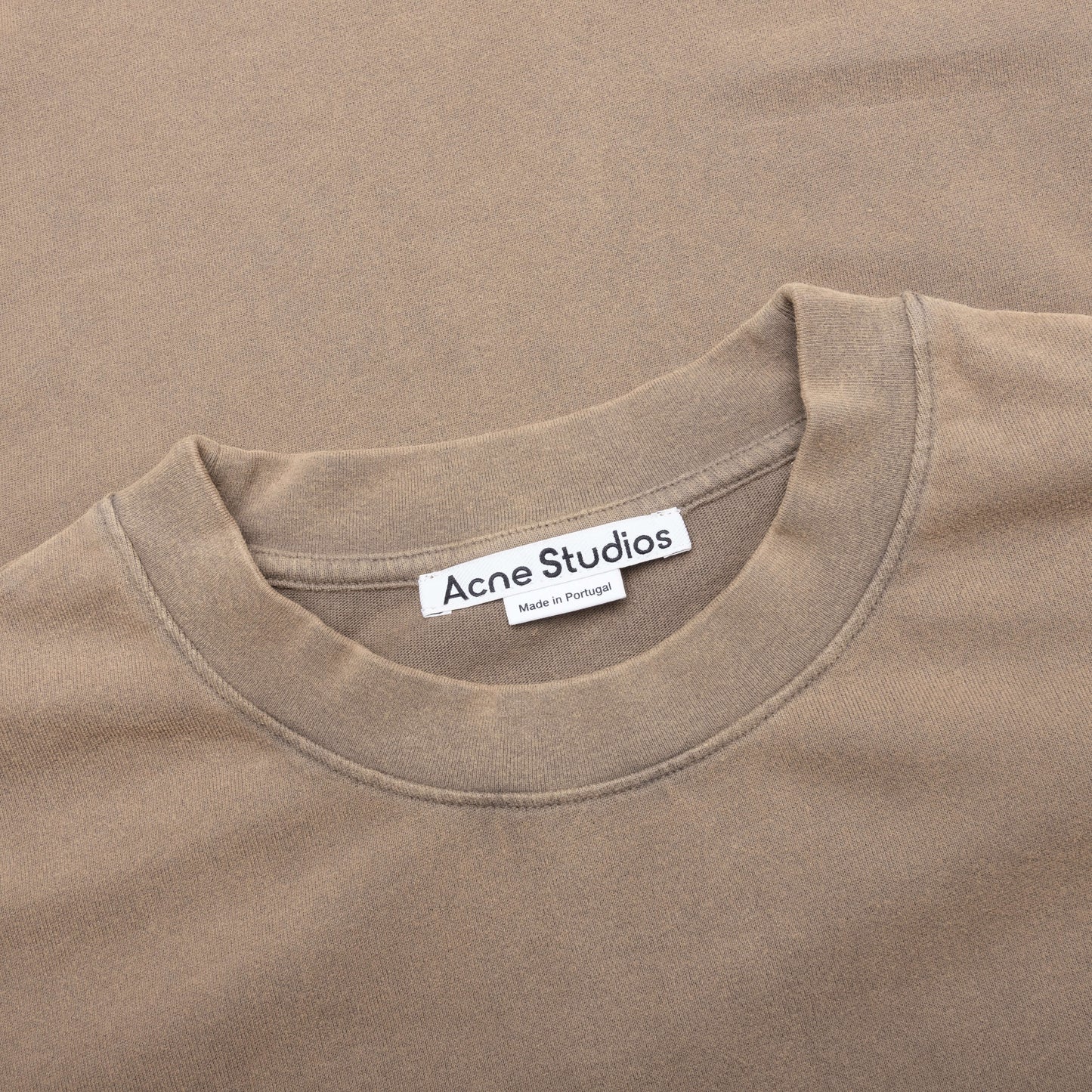 Garment Dyed Crew Neck T shirt Taupe Brown