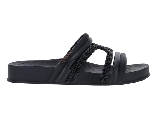 Sandalias Ipanema Slide Negro y Marrón para Mujer