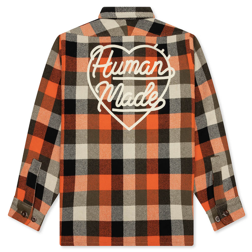 Wool Check Shirt Orange