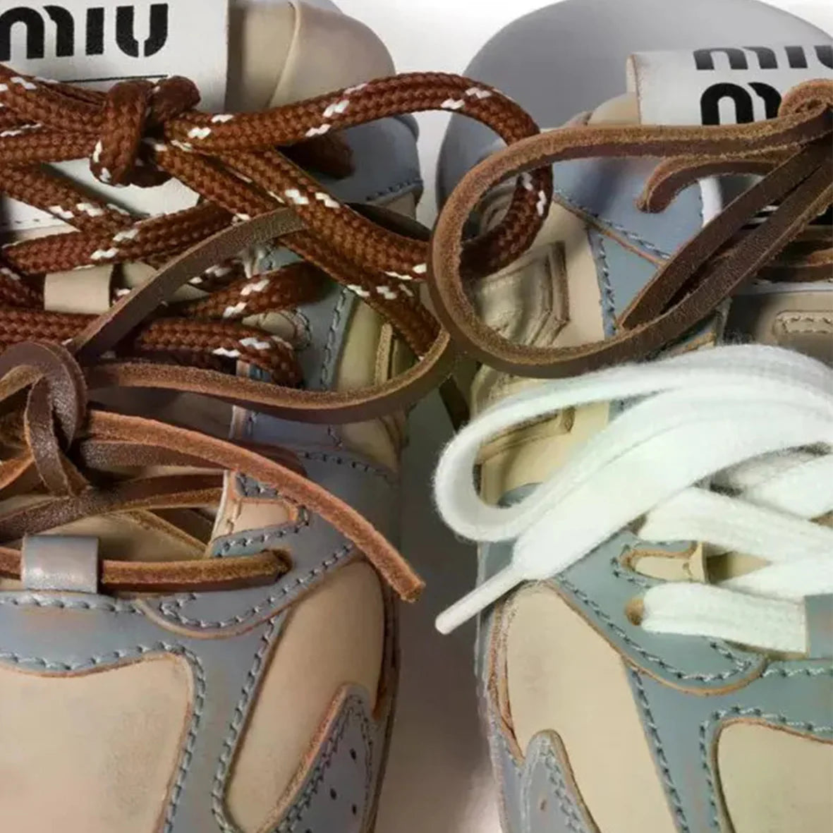 NB x Miu Miu 530 Mule Blue Off White