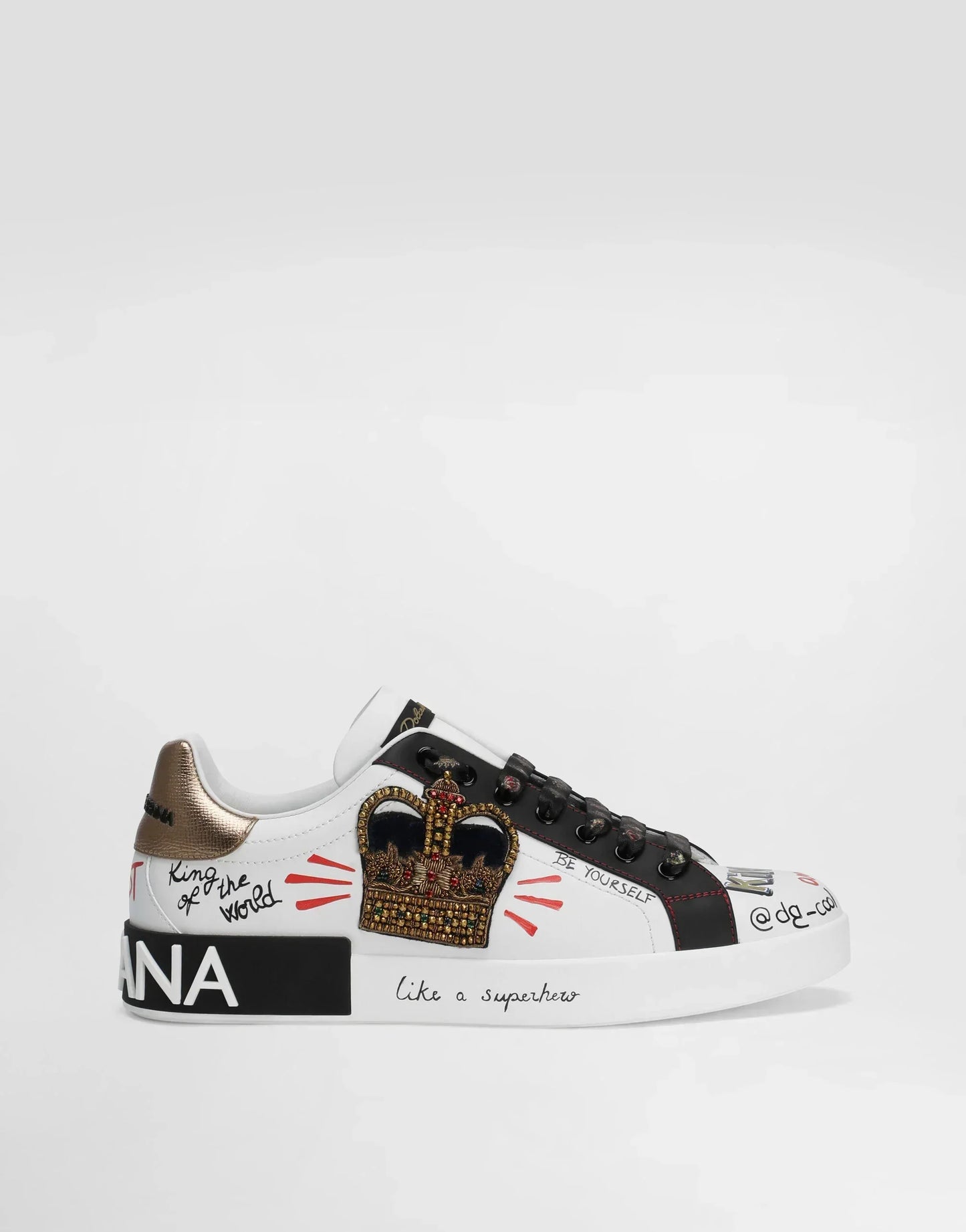 DG Portofino Sneakers In Printed Nappa Calfskin With Patch