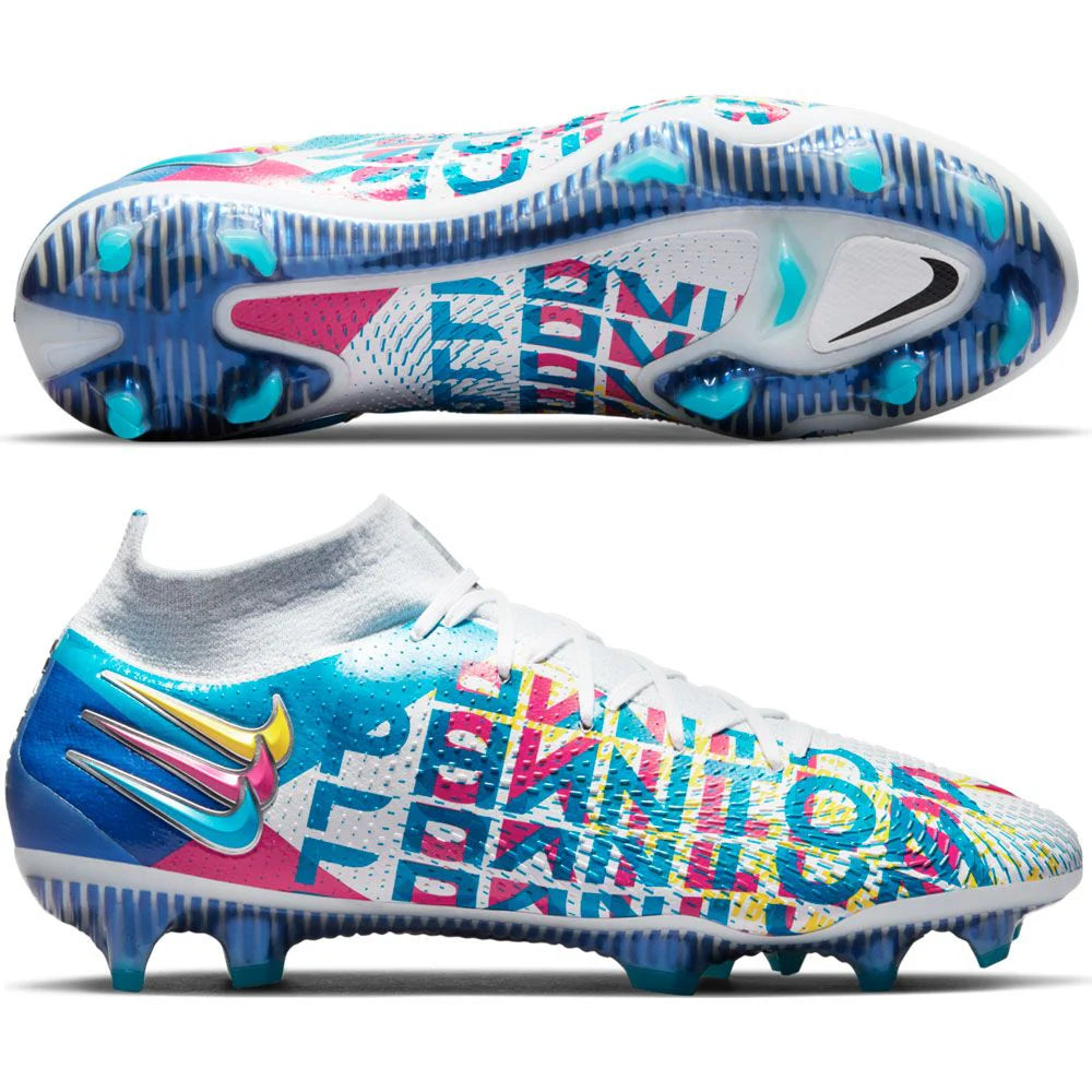Nike Phantom GT Elite 3D FG Firm Ground Soccer Cleats Chlorine Blue Pink Blast Opti Yellow