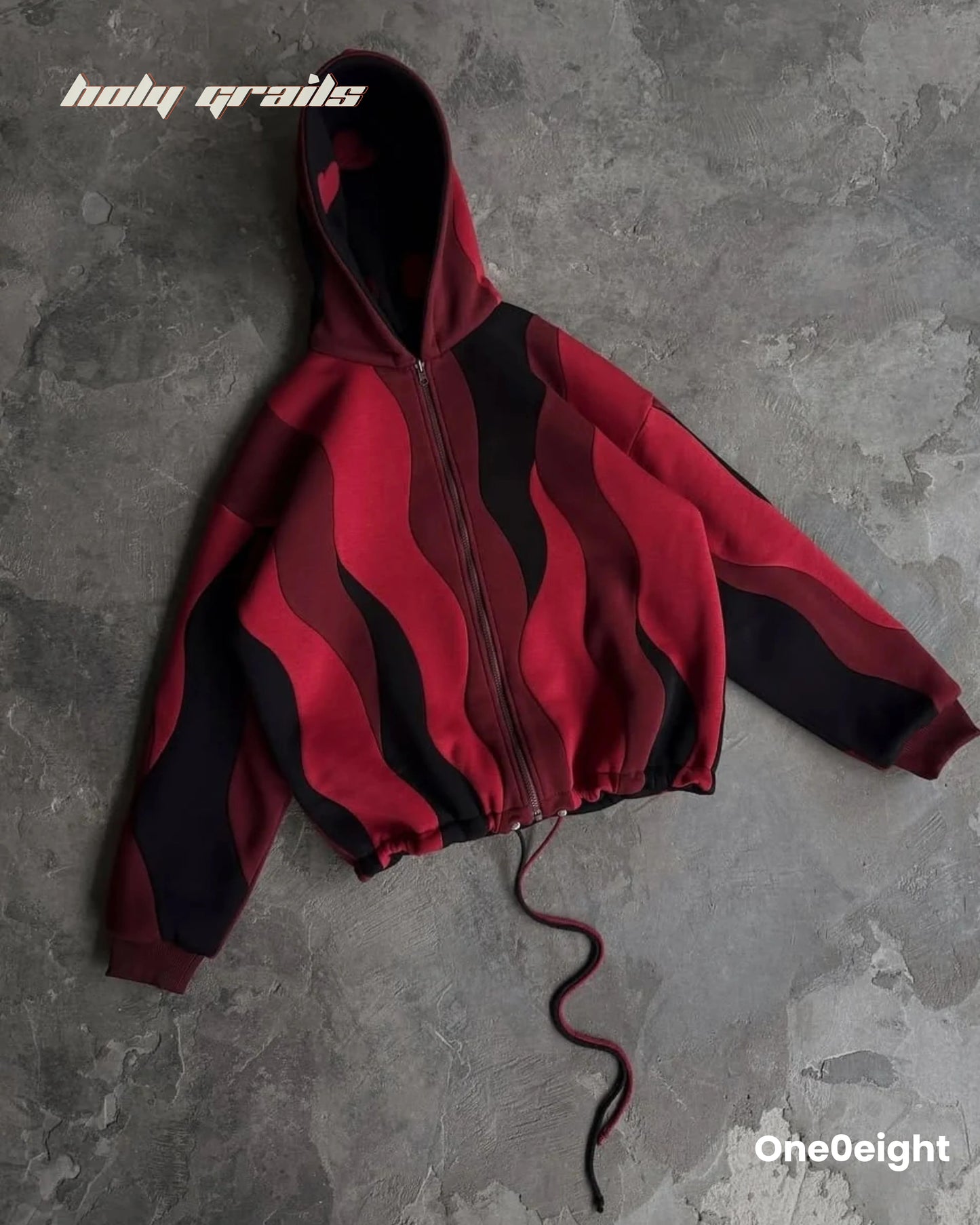 Heart on Fire Reversible Zipper Hoodie HG x One0eight