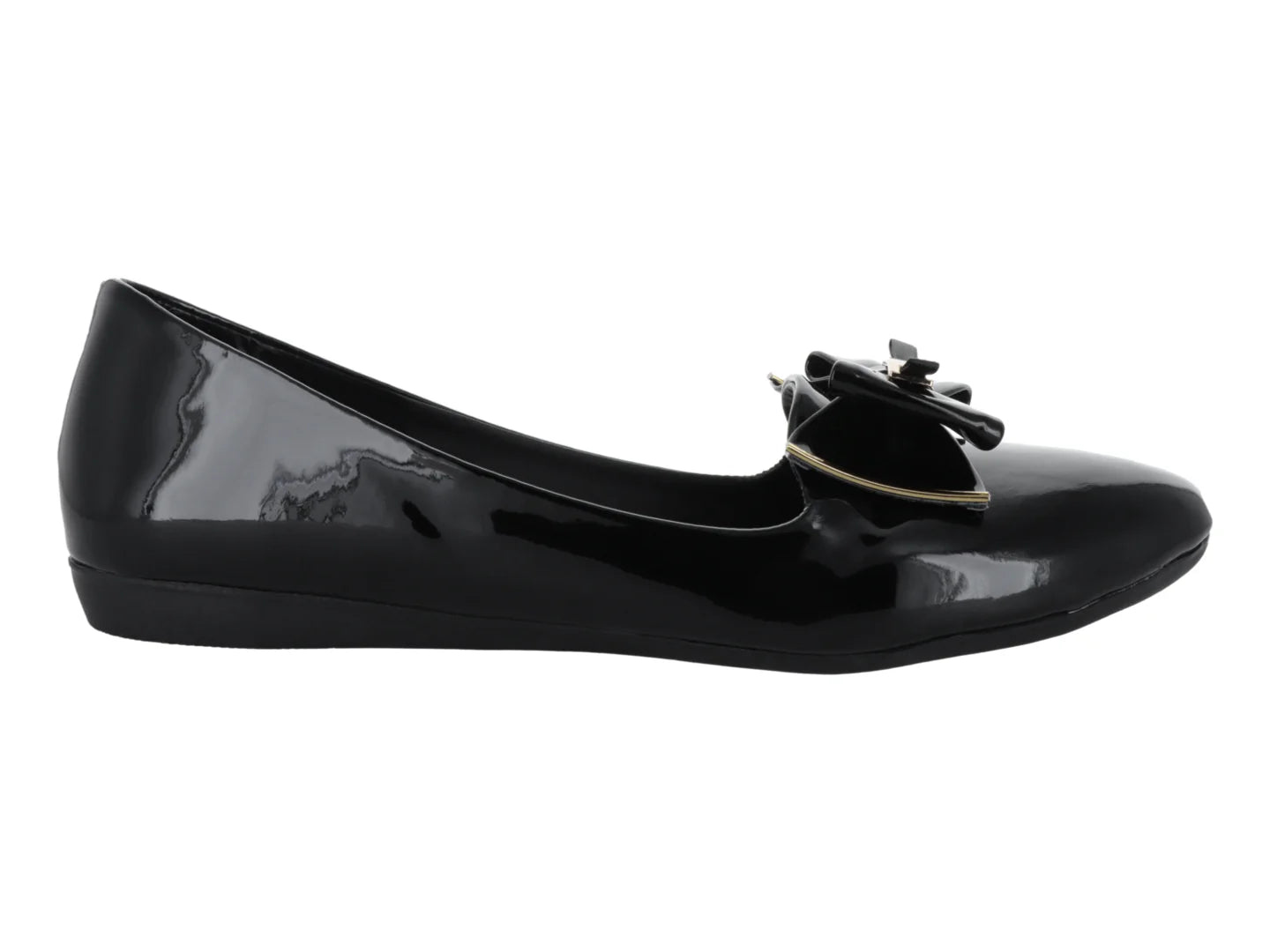 Zapatos Flats MeliAna Negros de Charol para Mujer