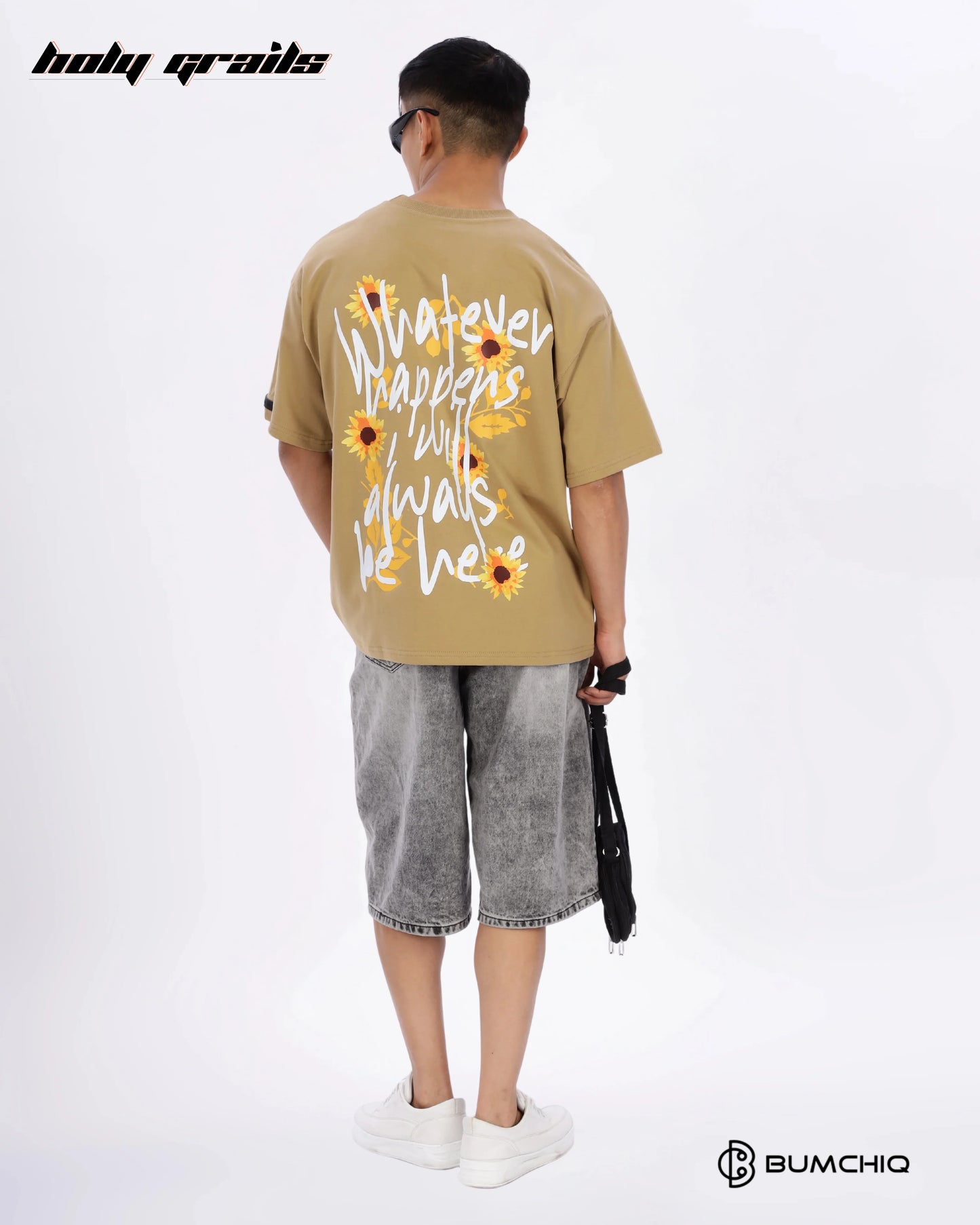 Always Here Beige Oversize Tee HG x Bumchiq