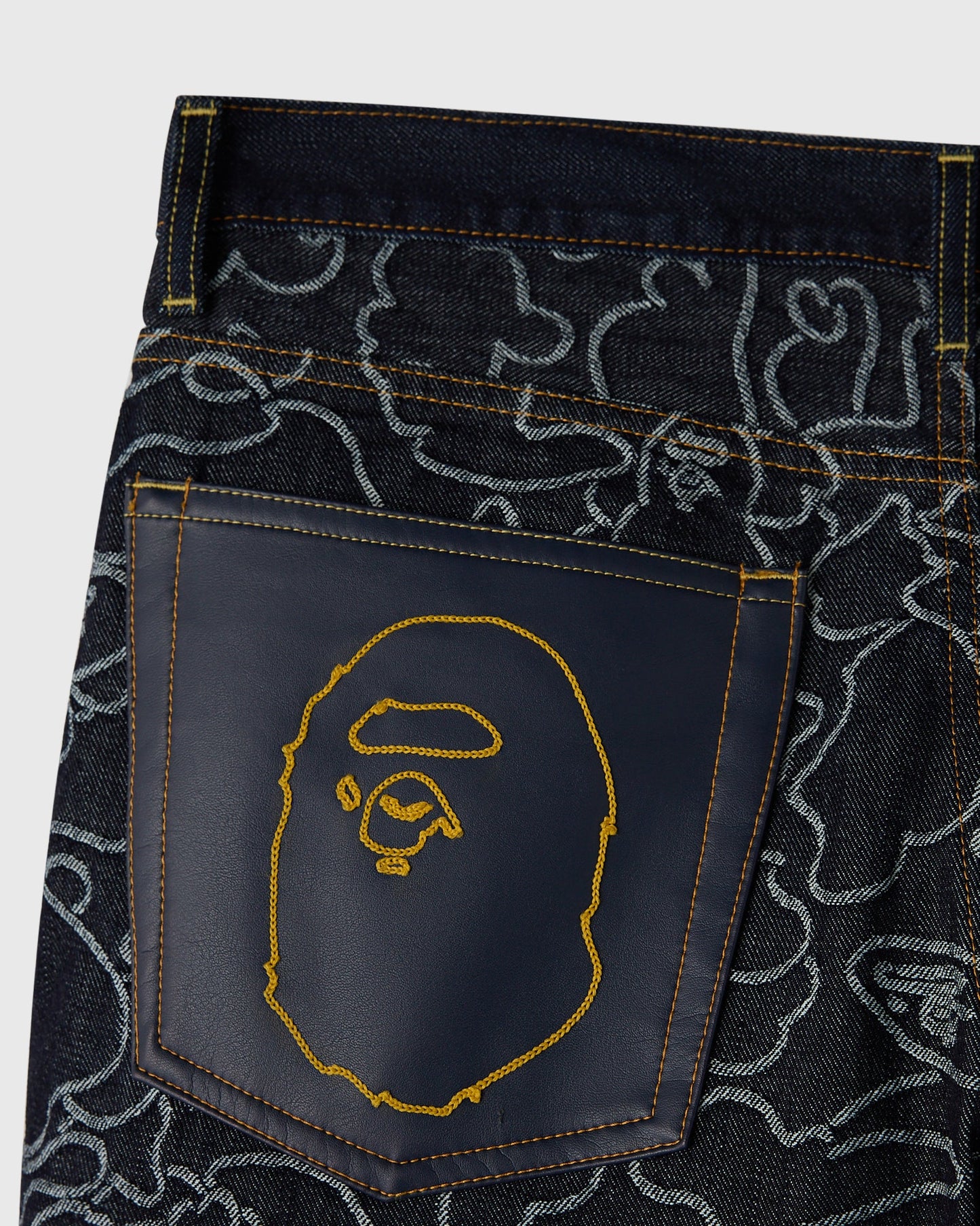 BAPE 1st Camo Jacquard Denim Pant Indigo