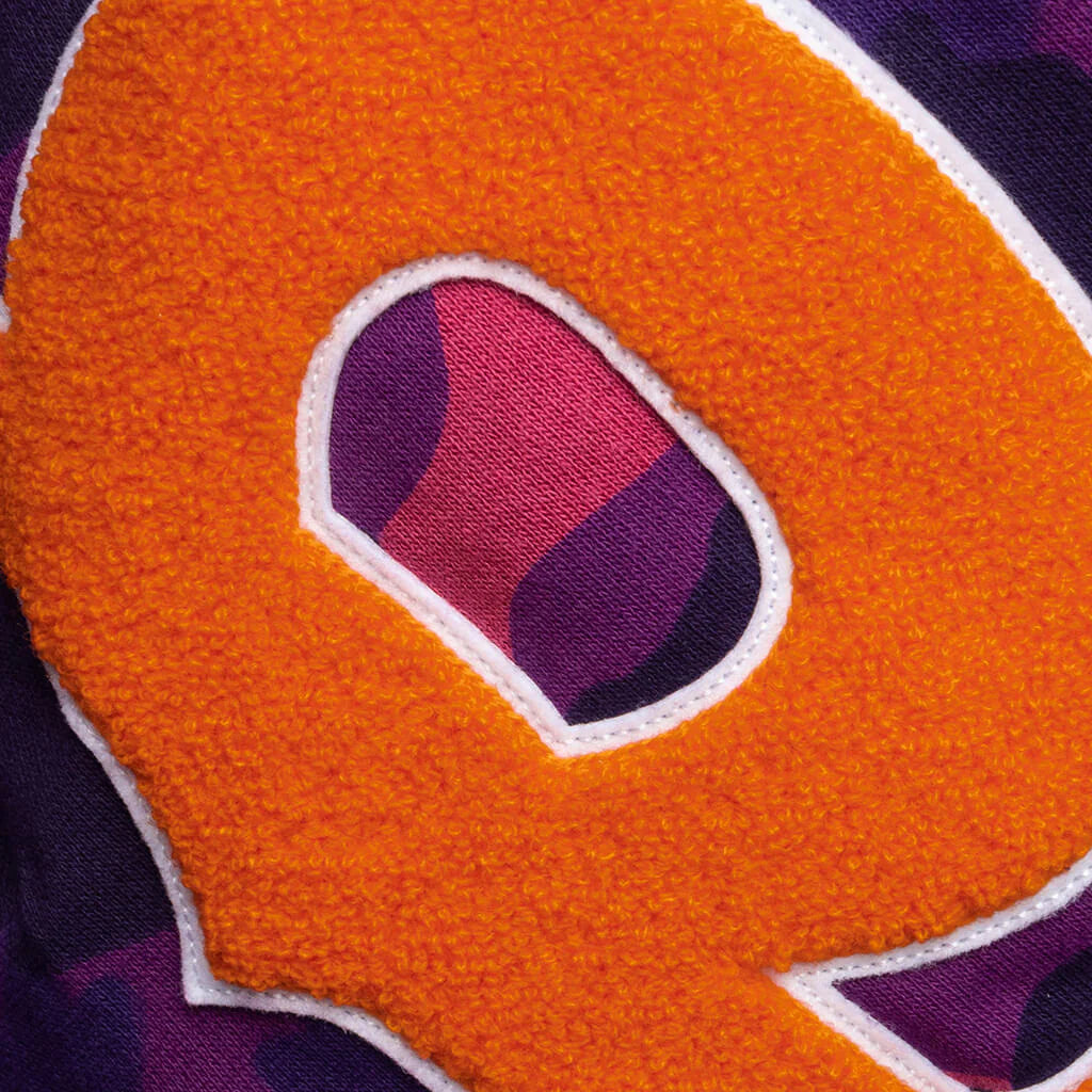 Color Camo Panda Full Zip Hoodie Purple