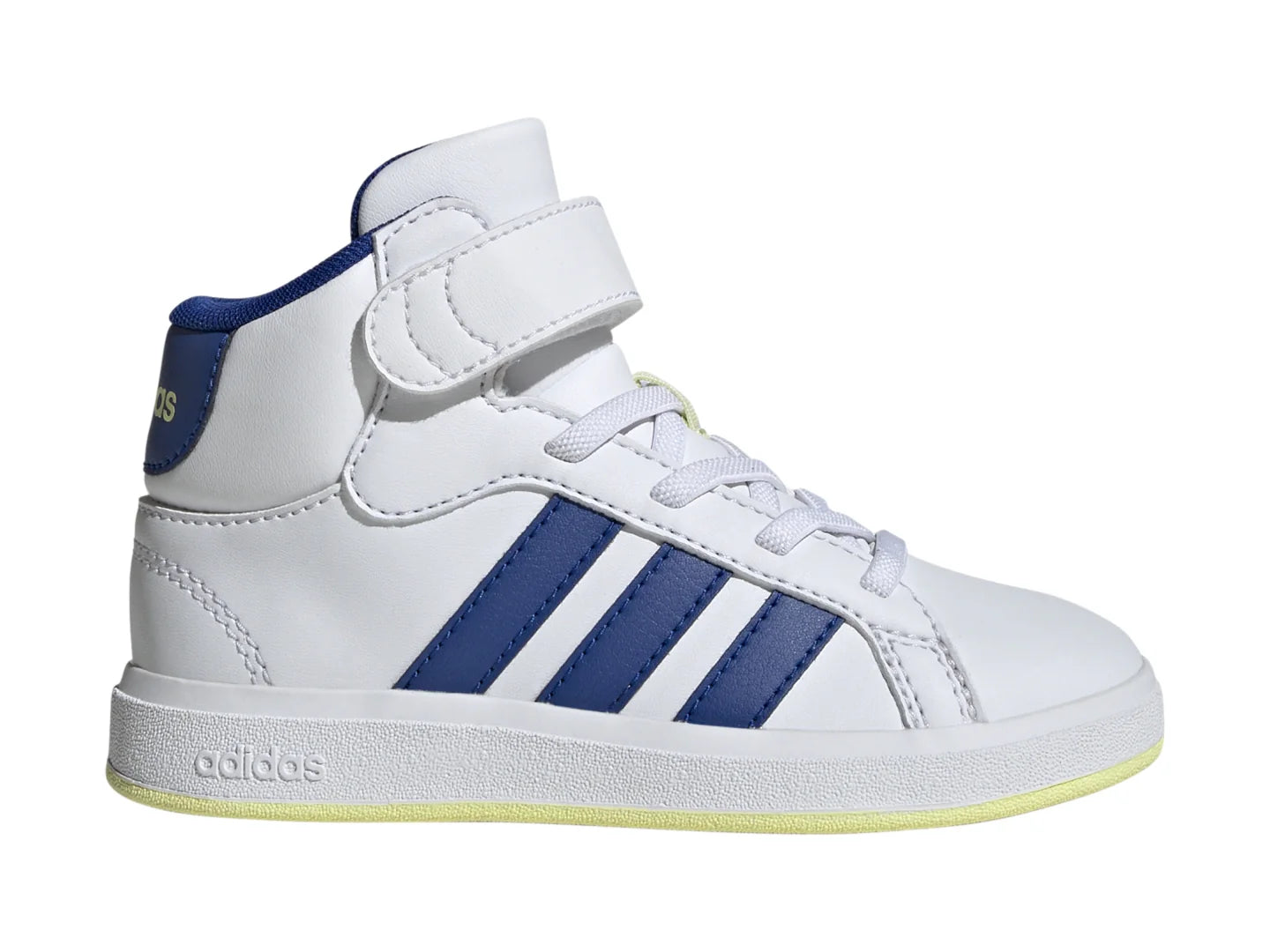 Tenis Adidas Grand Court Mid Blanco y Azul para Niño