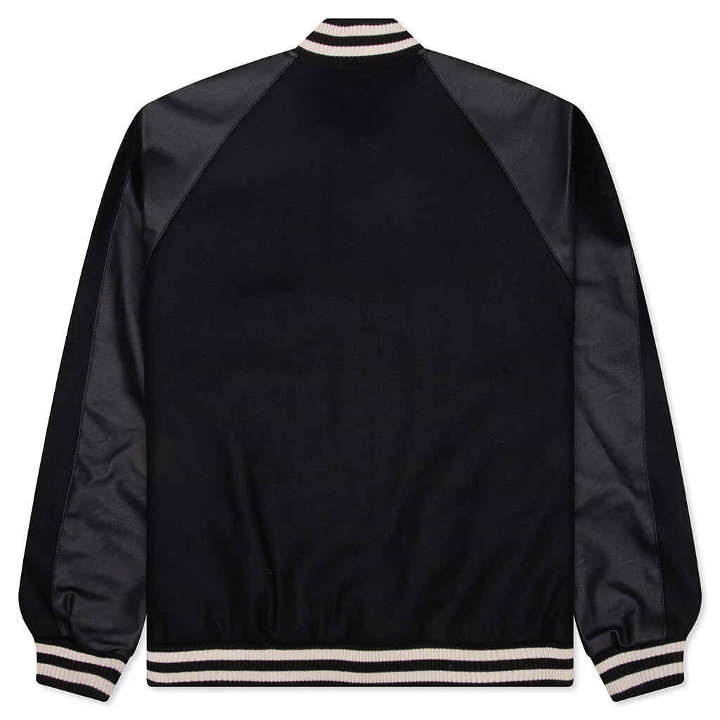 Raglan Varsity Jacket Black