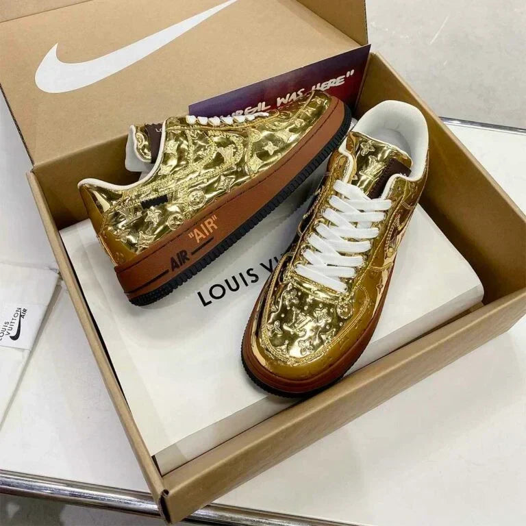 Louis Vuitton x Nike Air Force 1 Low Gold