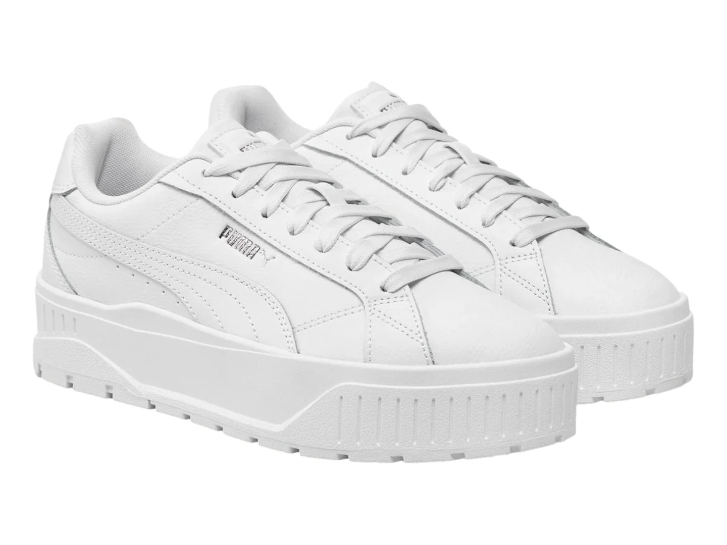 Tenis PUMA Karmen II Jr Blancos y Plata para Niña