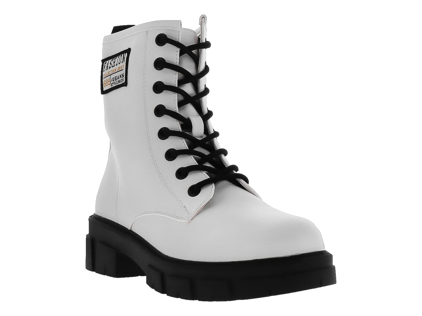 Botines Combat Roze Blanco para Mujer