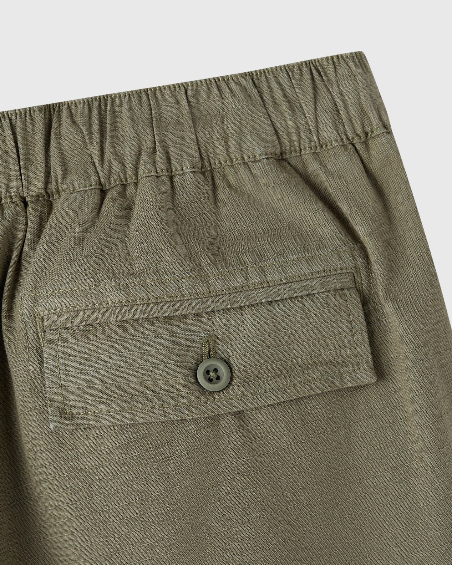 Linen Ripstop Cargo Short Olive Green