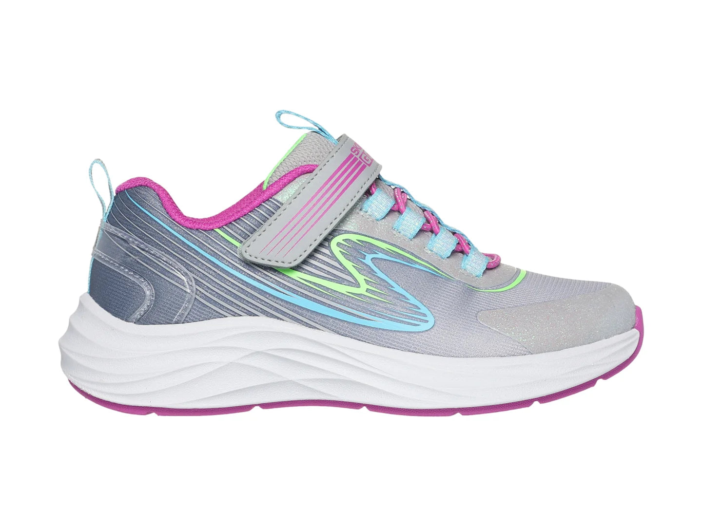 Tenis Skechers Go Run Accelerate Gris Multicolor para Niña