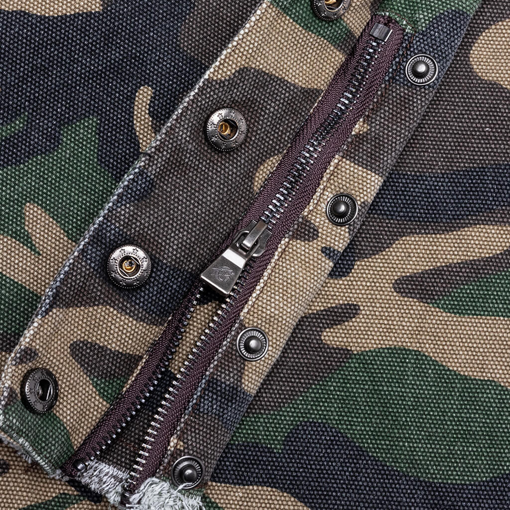 Patchwork Flared Cargo Pants Camo
