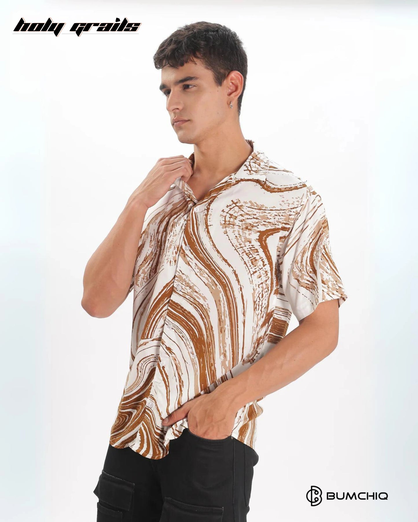 Wavy Brown Textured Shirt HG x Bumchiq