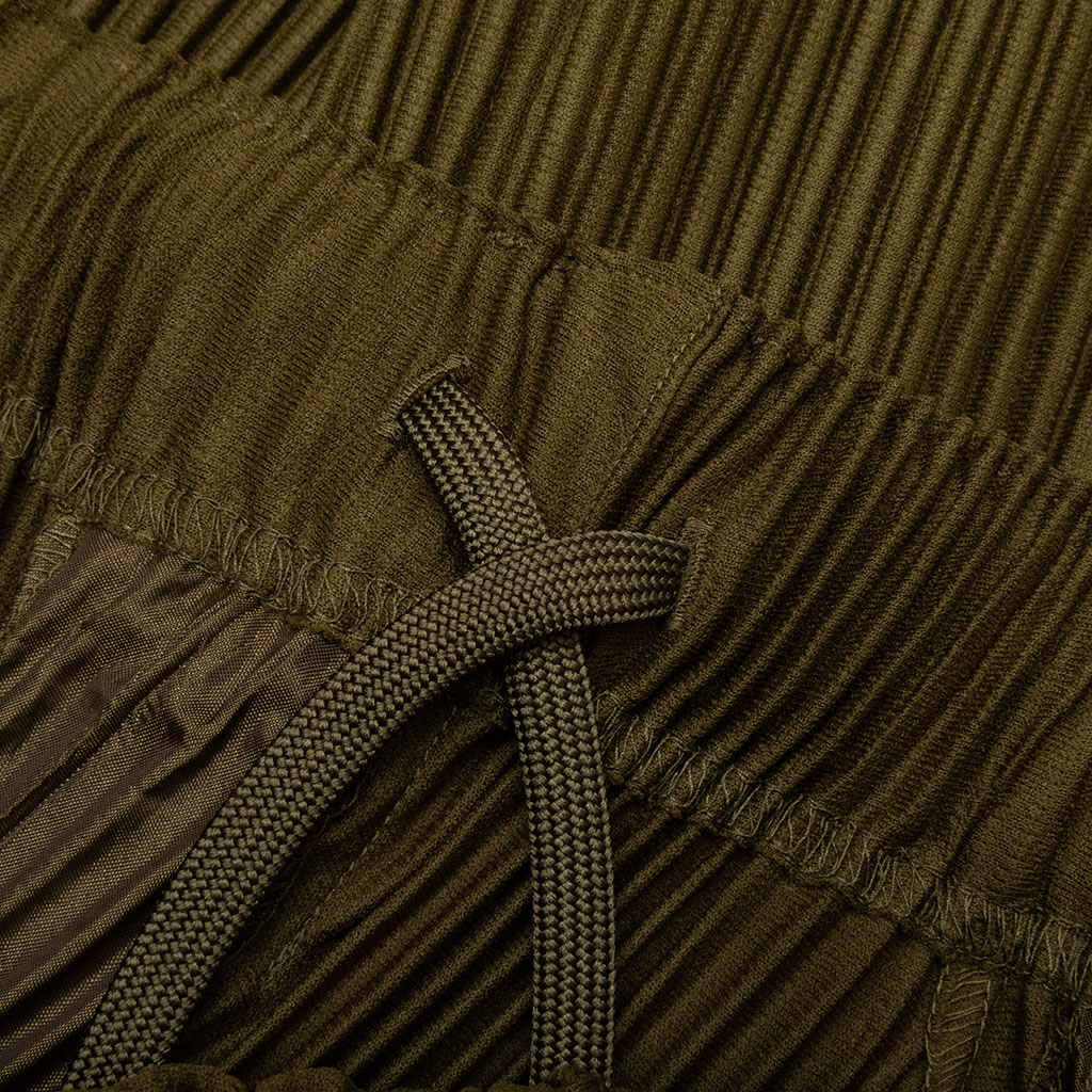 Pleats Bottoms Olive Khaki