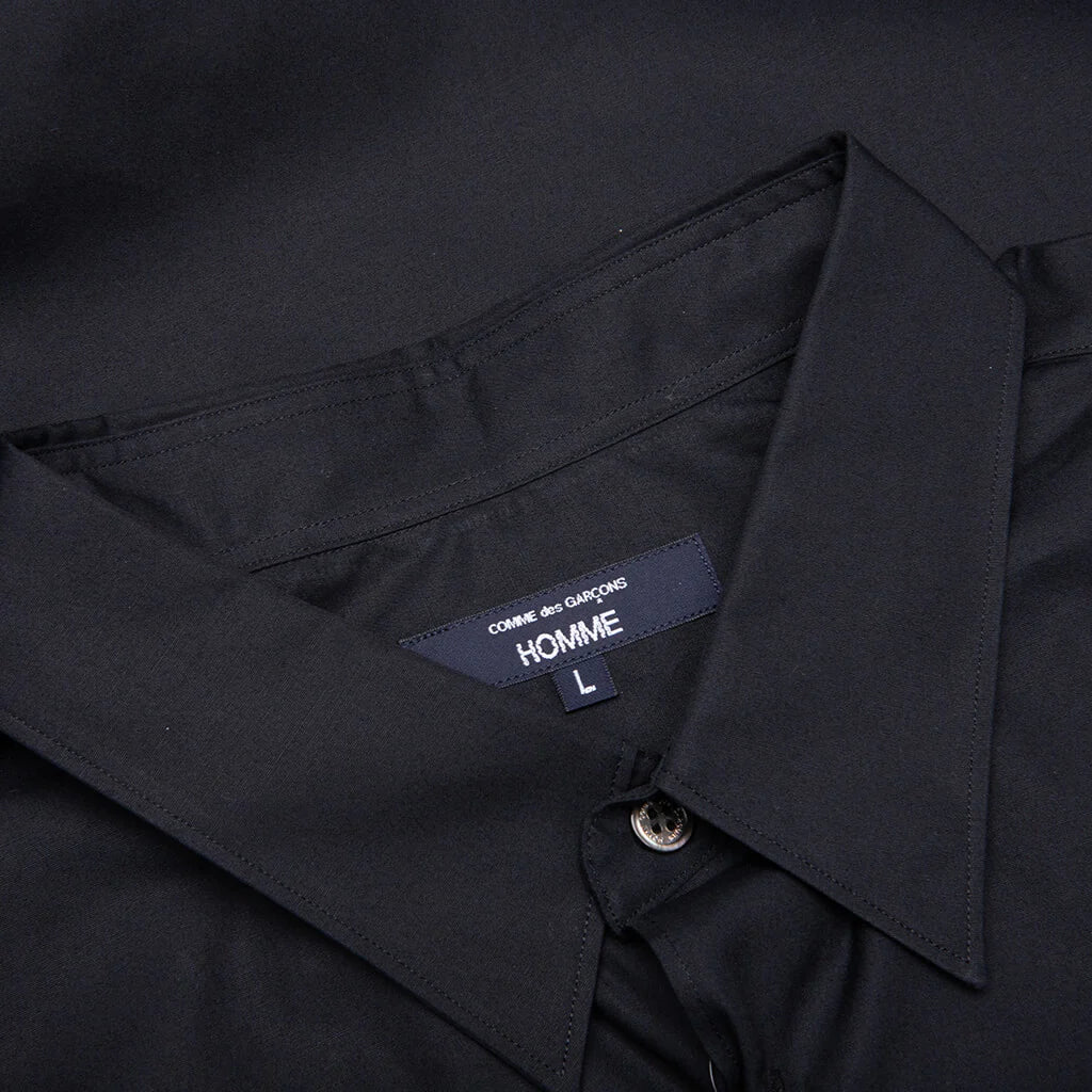 Curved Hem Short Sleeve Shirt Black