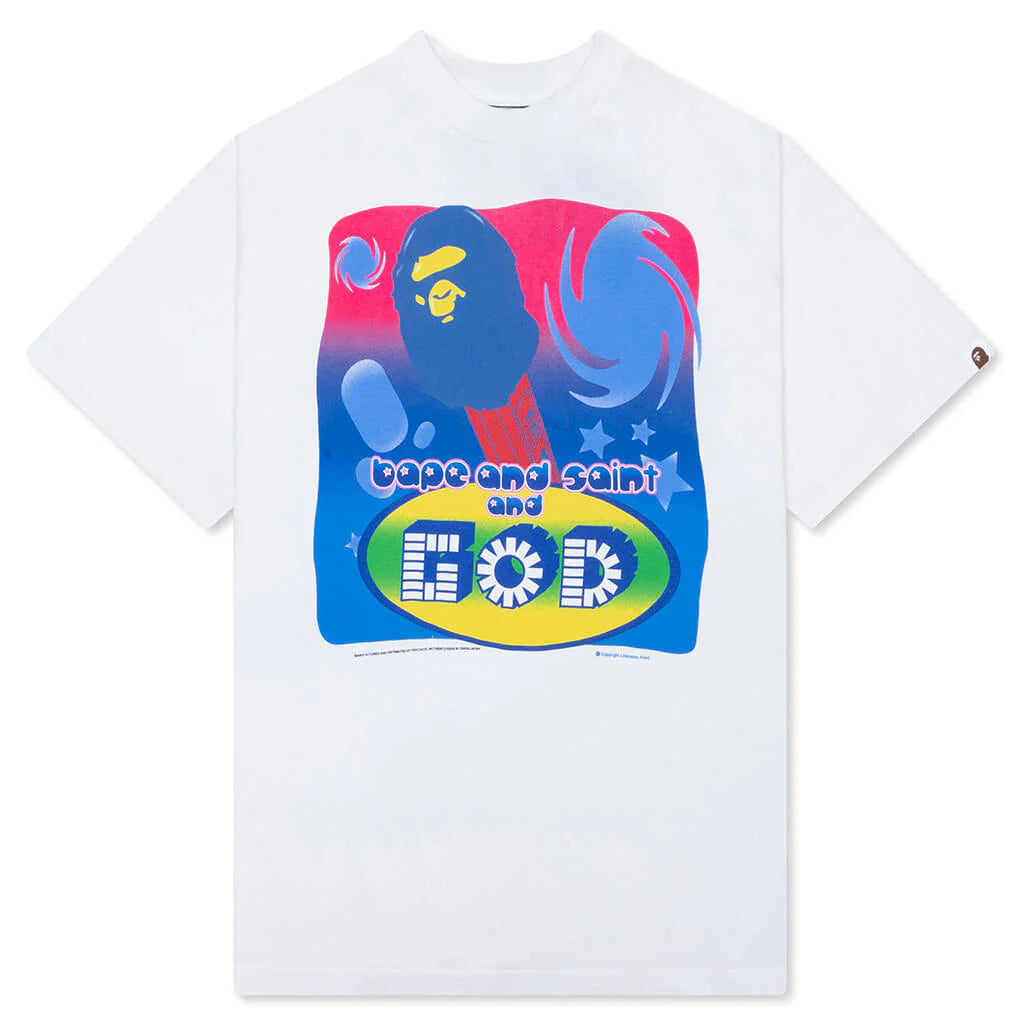 Saint M6 x Bape God S S Tee White