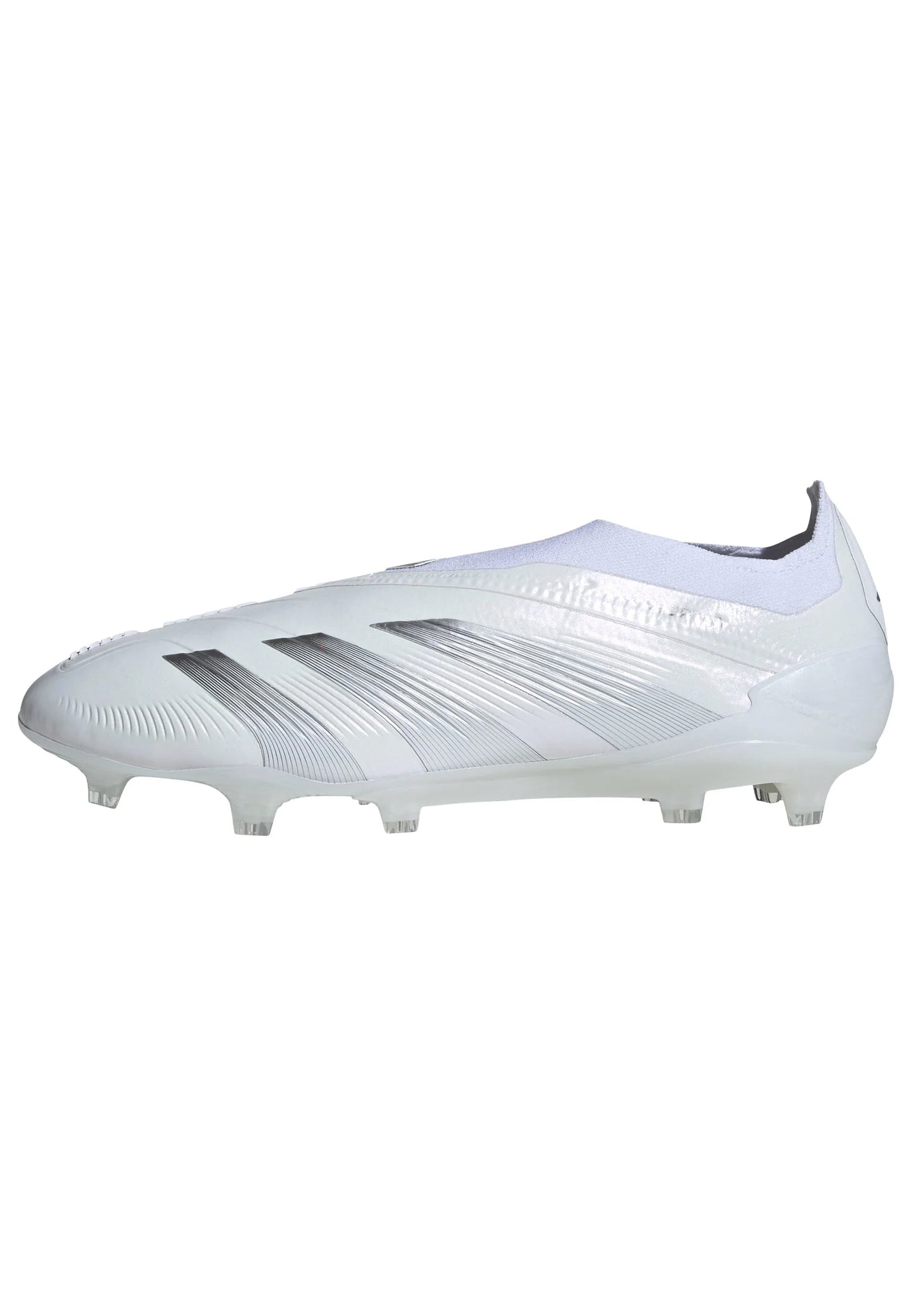 adidas Predator Elite Laceless FG Firm Ground Soccer Cleats White Silver Metallic White