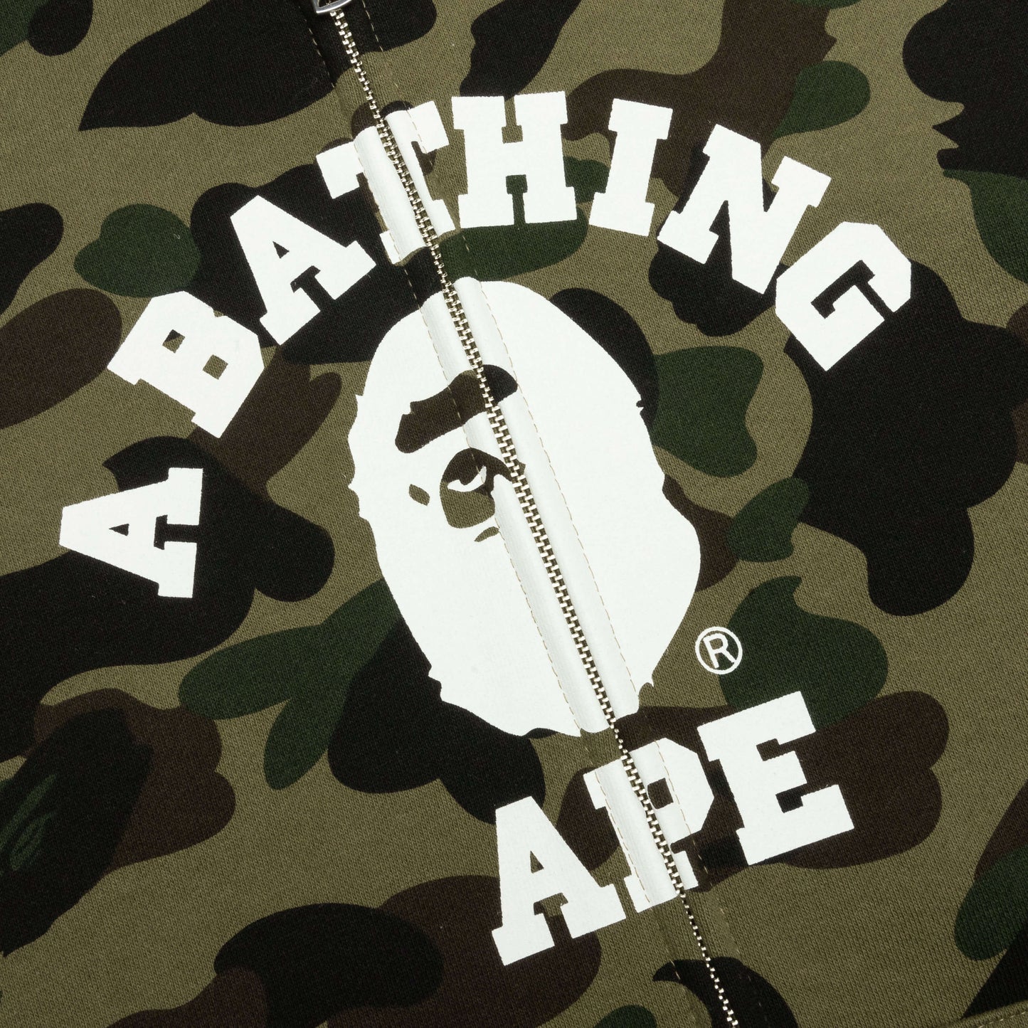 1st Camo Crazy College Full Zip Hoodie Green