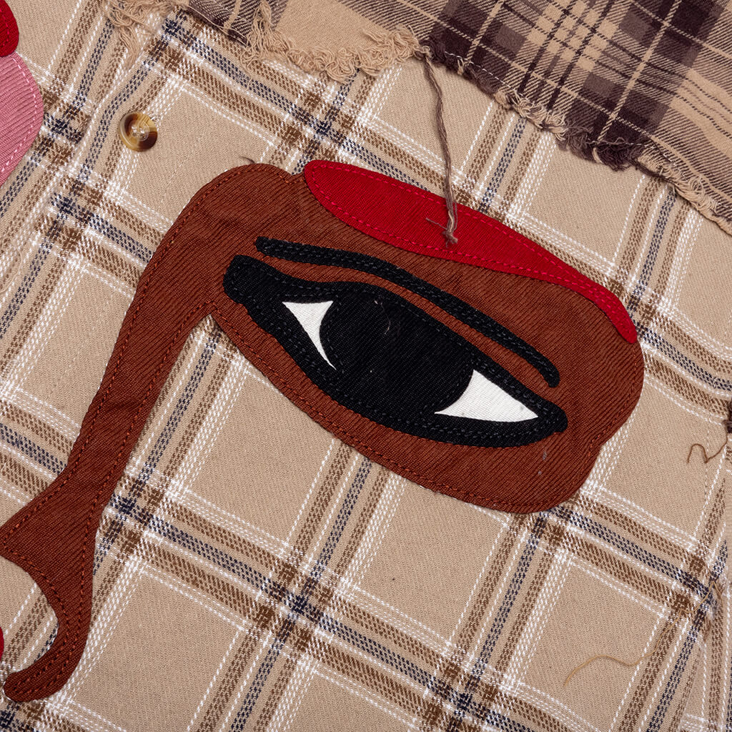 Face Patchworked Flannel Red Multi