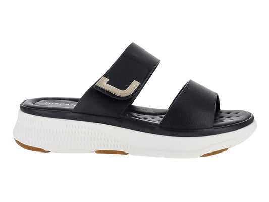 Hispana Sandalias Slide Negro para Mujer