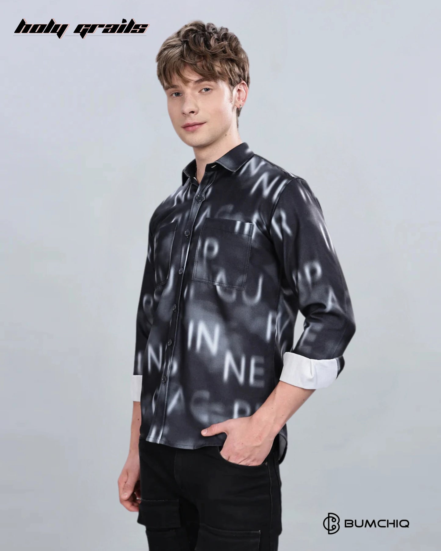 Black Alphabetical Overshirt HG x Bumchiq