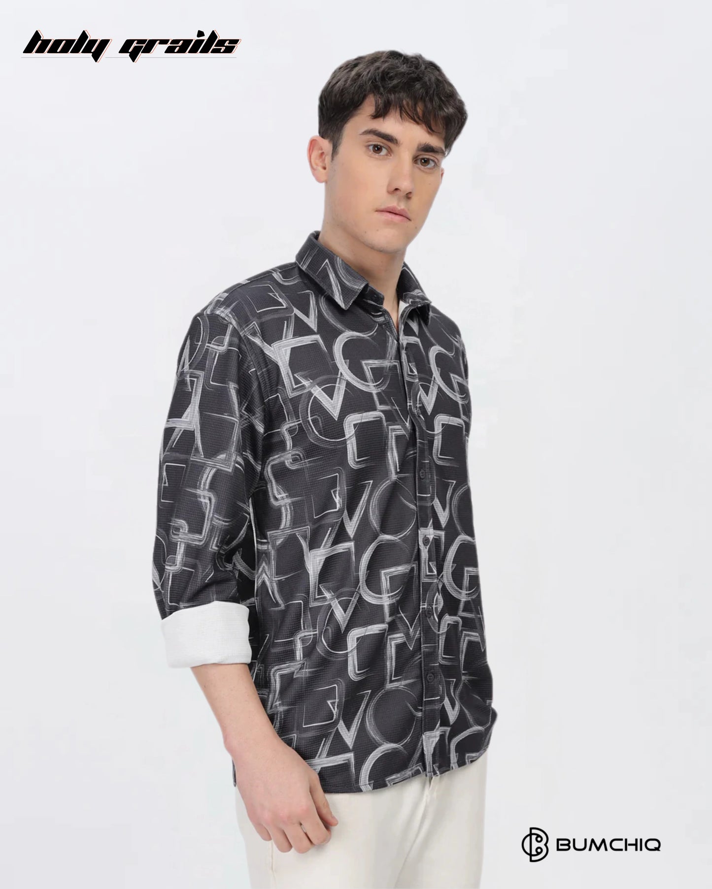 Grey Geometrical Shirt HG x Bumchiq