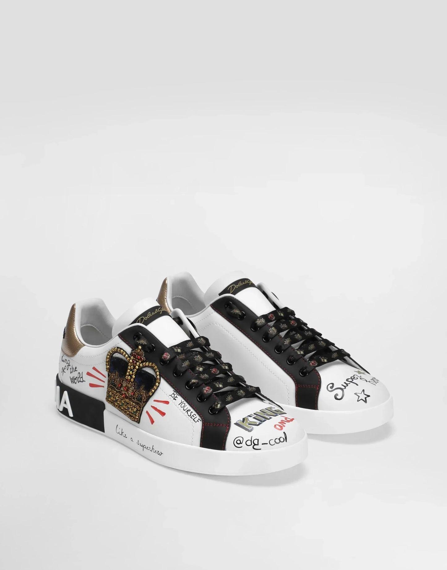 DG Portofino Sneakers In Printed Nappa Calfskin With Patch
