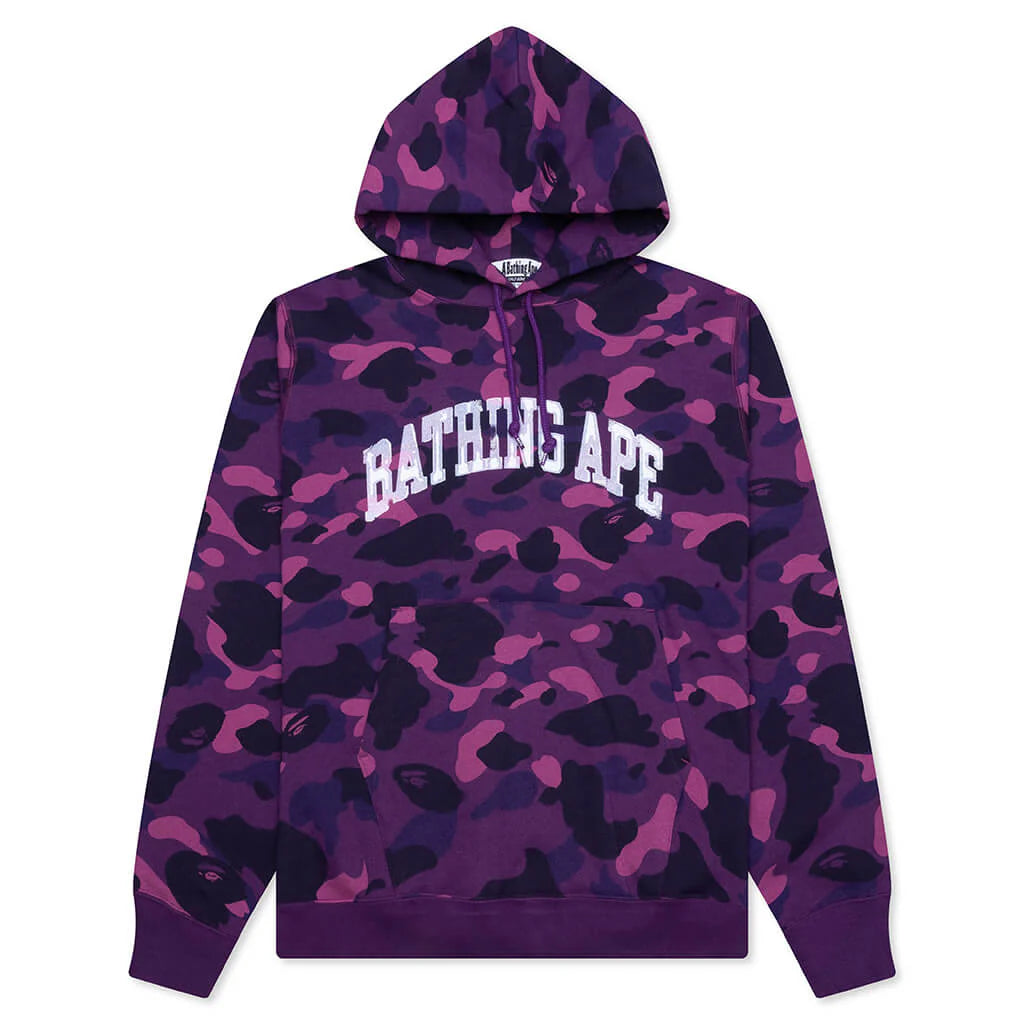 Color Camo Pullover Hoodie Purple