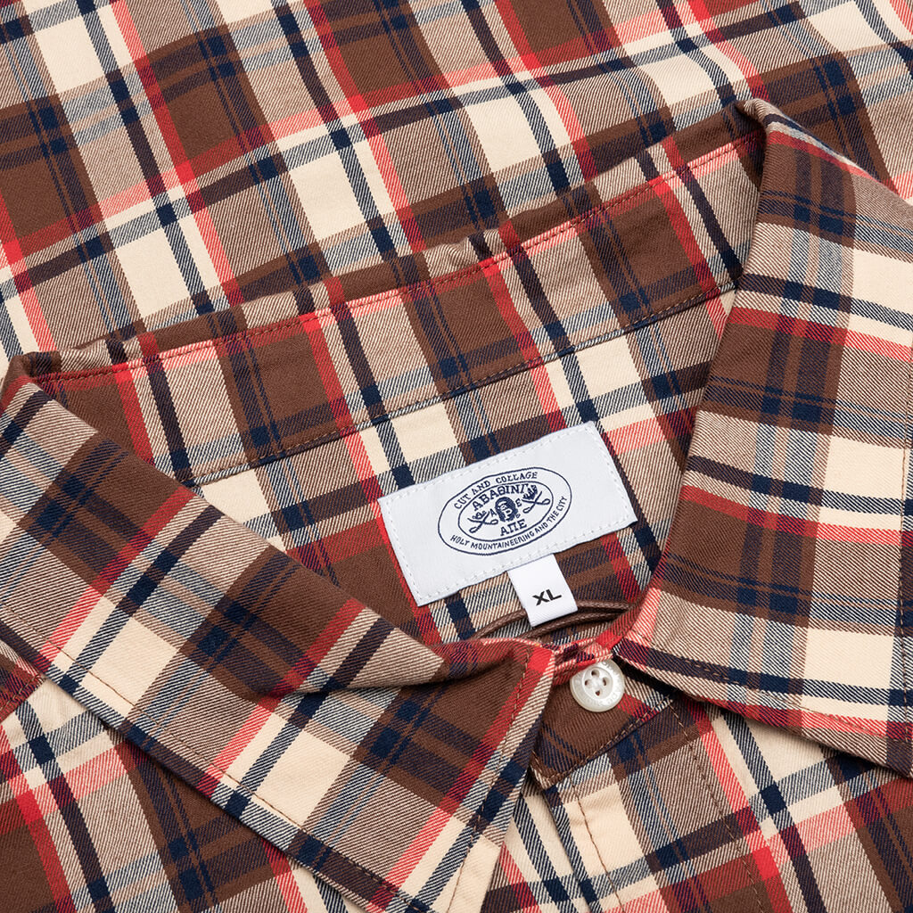 Mini Bape Check Loose Fit Shirt Red