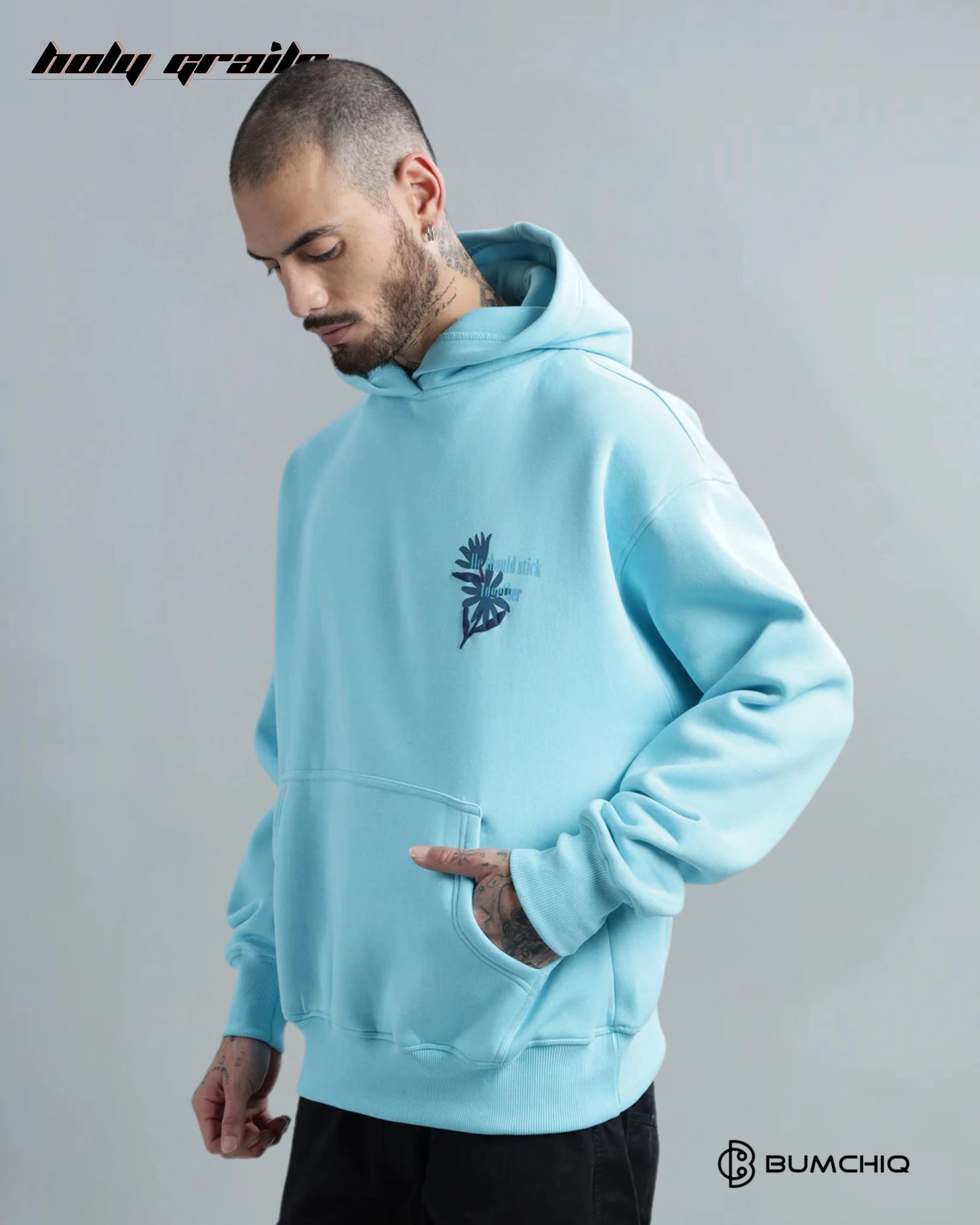 Birds Of Feather Light Blue Hoodie HG x Bumchiq