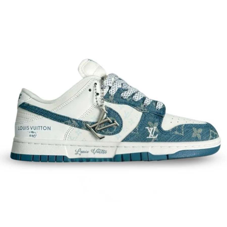 Nike Air Jordan 1 x LV Blue Monogram Denim Edition Dunk Low Custom