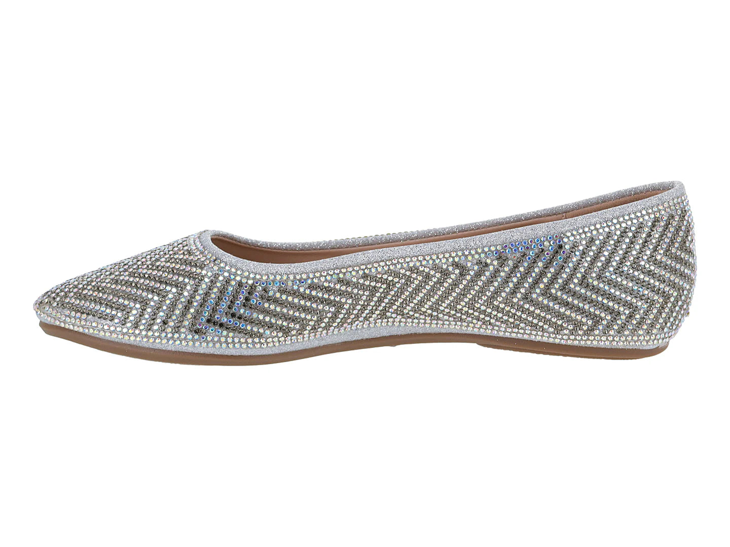 Zapatos Ballerinas Plata con Brillos Roze para Mujer