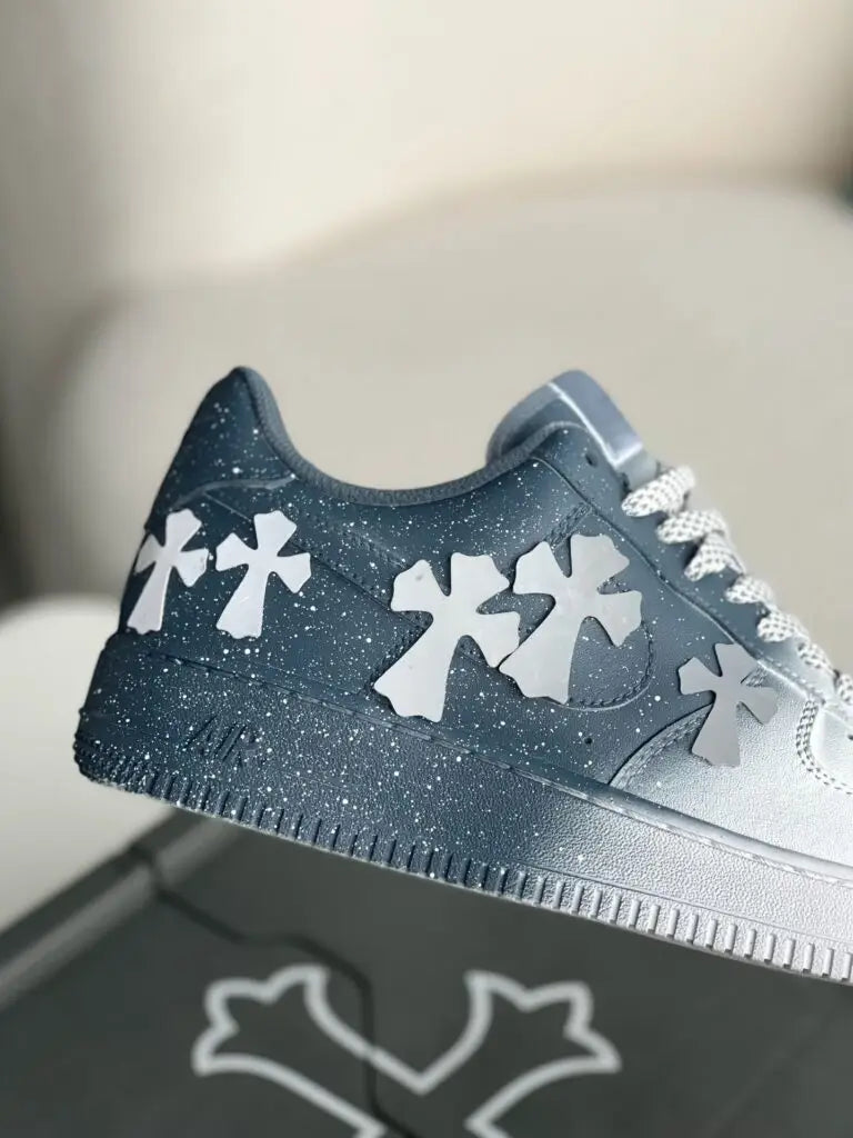 Chrome Hearts x Nike Air Force 1 Grey White Sneakers