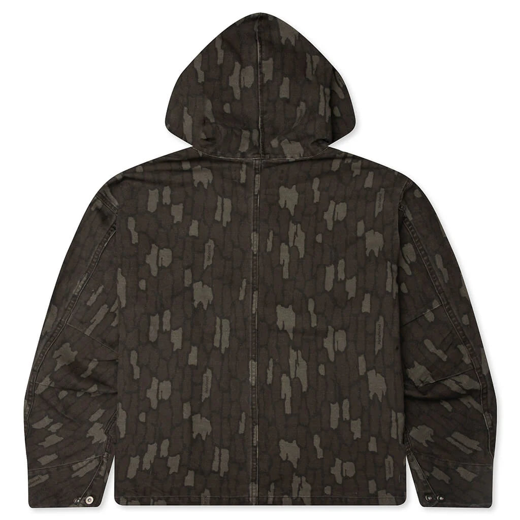 Cotton Twill Zip Hoodie Real Bark Camo