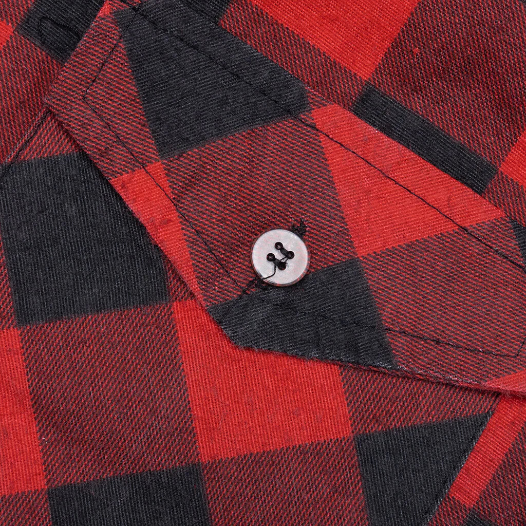 Straight Hem Flannel Shirt Assorted