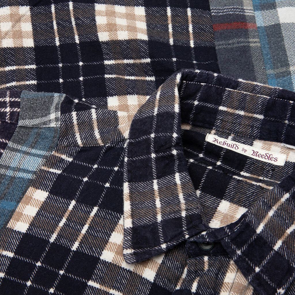 7 Cuts Wide Flannel Shirt Assorted