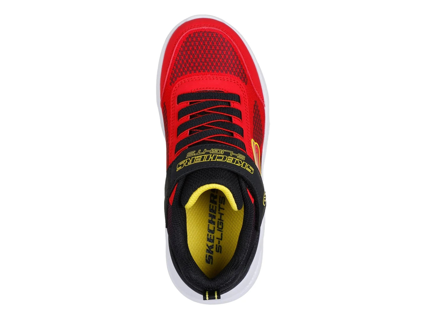 Tenis Skechers Meteor Lights Rojo y Negro para Niño