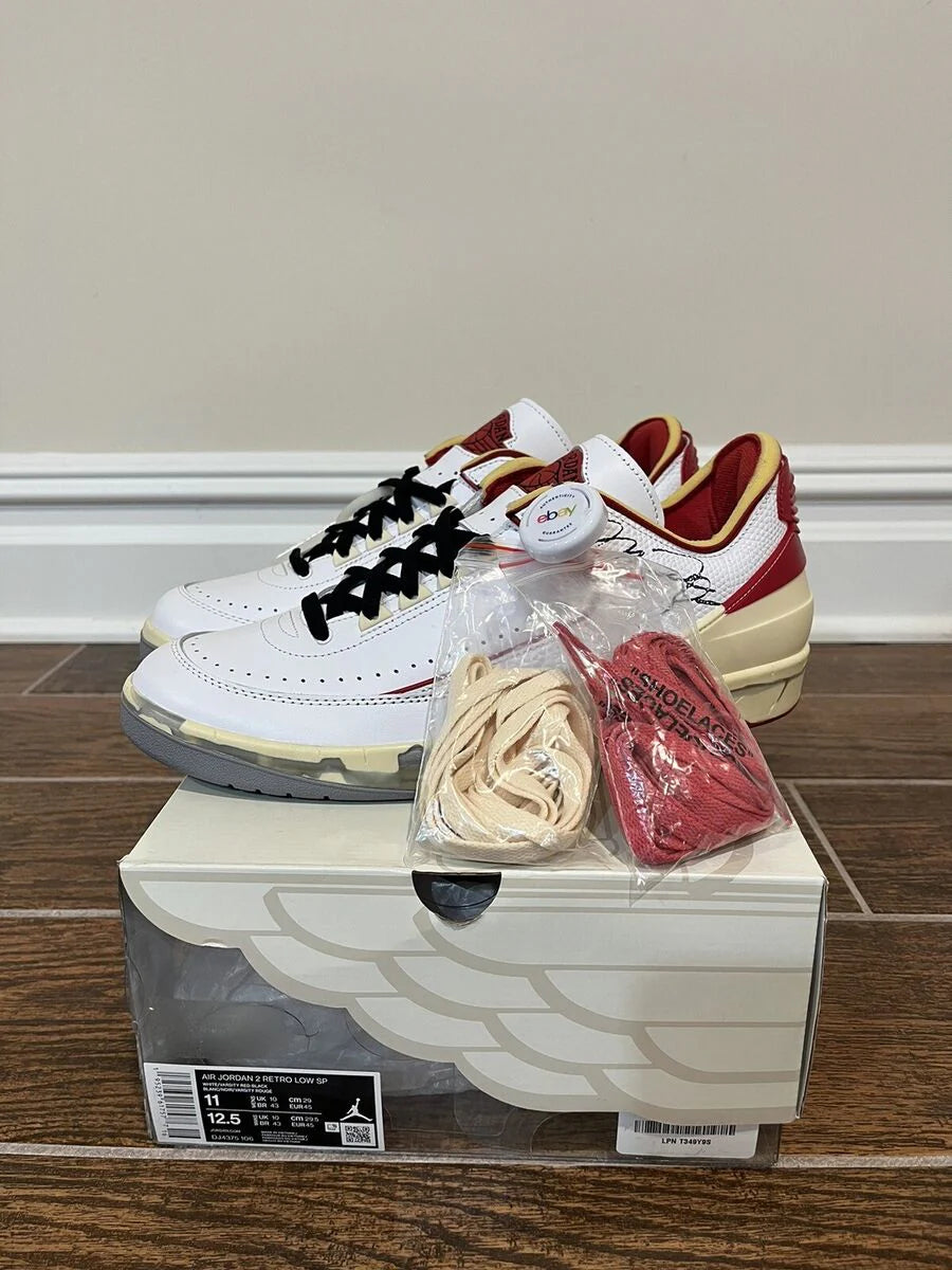 Nike Air Jordan 2 x Off White Retro Low SP White Varsity Red