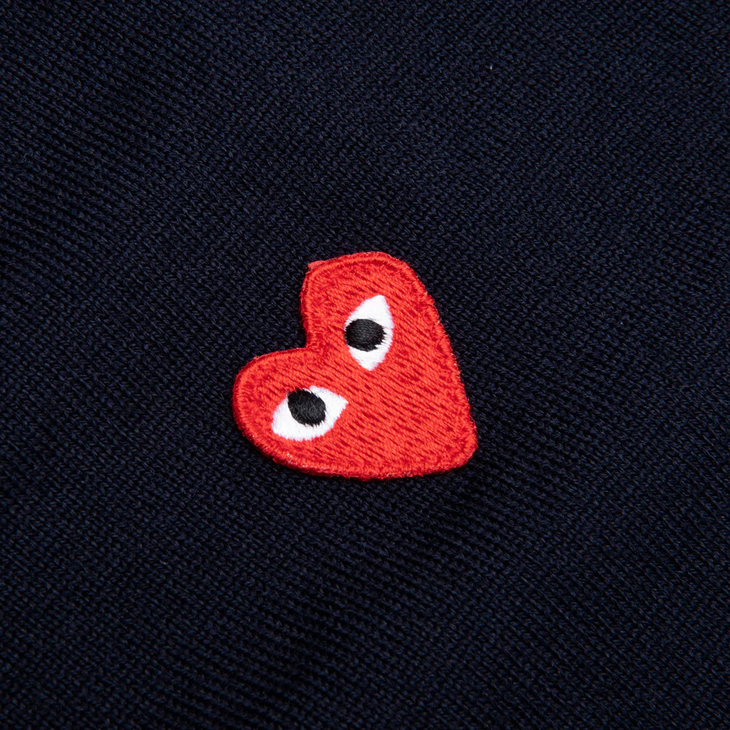 Red Emblem S S V Neck Cardigan Navy